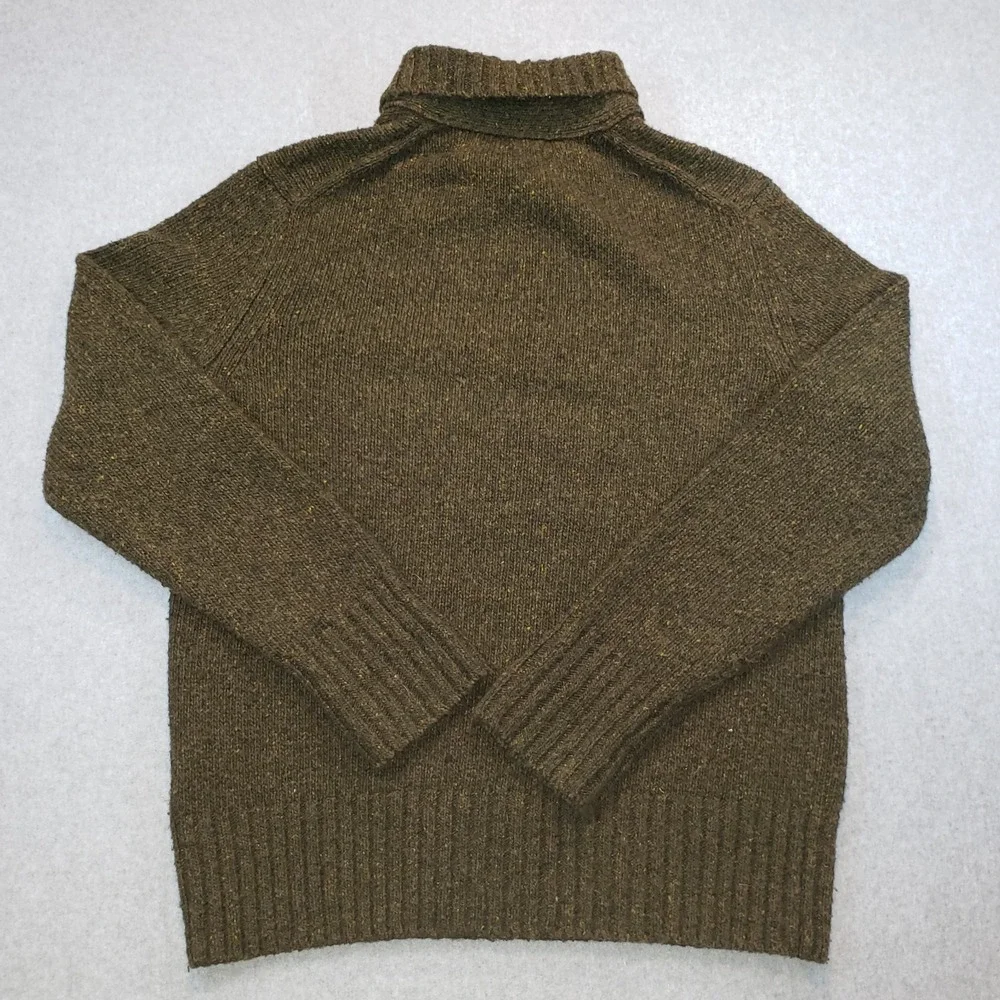 Banana Republic Shawl Collar Sweater Mens Green Sz L Lambswool Blend‎ Fisherman